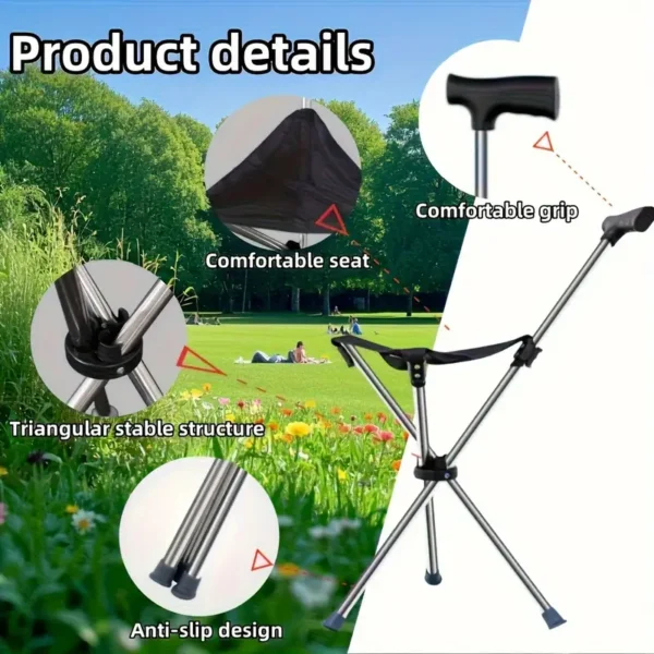 Stainless Steel Adjustable Folding Cane